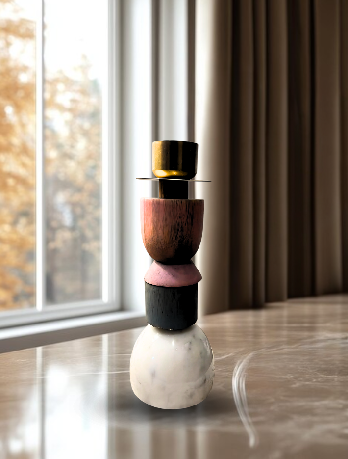 Ilika Candle Stand ( Brass Cap )